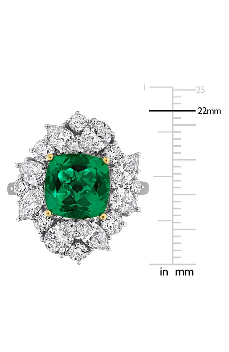 Julianna B. Lab-Created Emerald & Diamond Floral Ring 18k, Alternate, color, Emerald