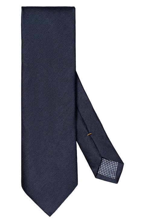 Solid Silk & Linen Tie