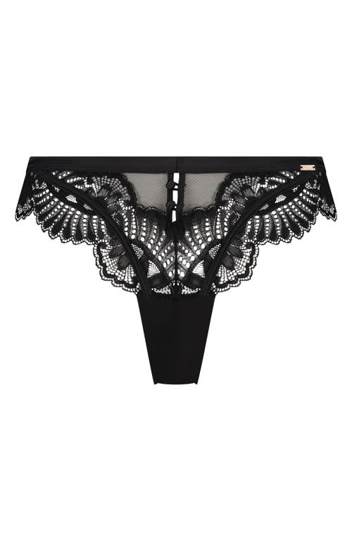 Hunkemoller Hunkemöller Amelia Lace & Mesh Thong In Black