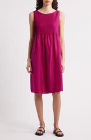 Eileen Fisher Pleated Silk Dress