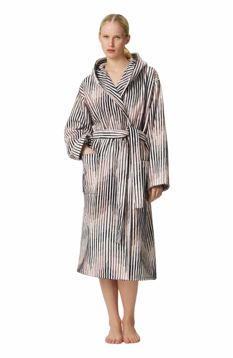 Missoni Home Arpeggio Bathrobe In Slub Cotton Terry, Alternate, color, Brown