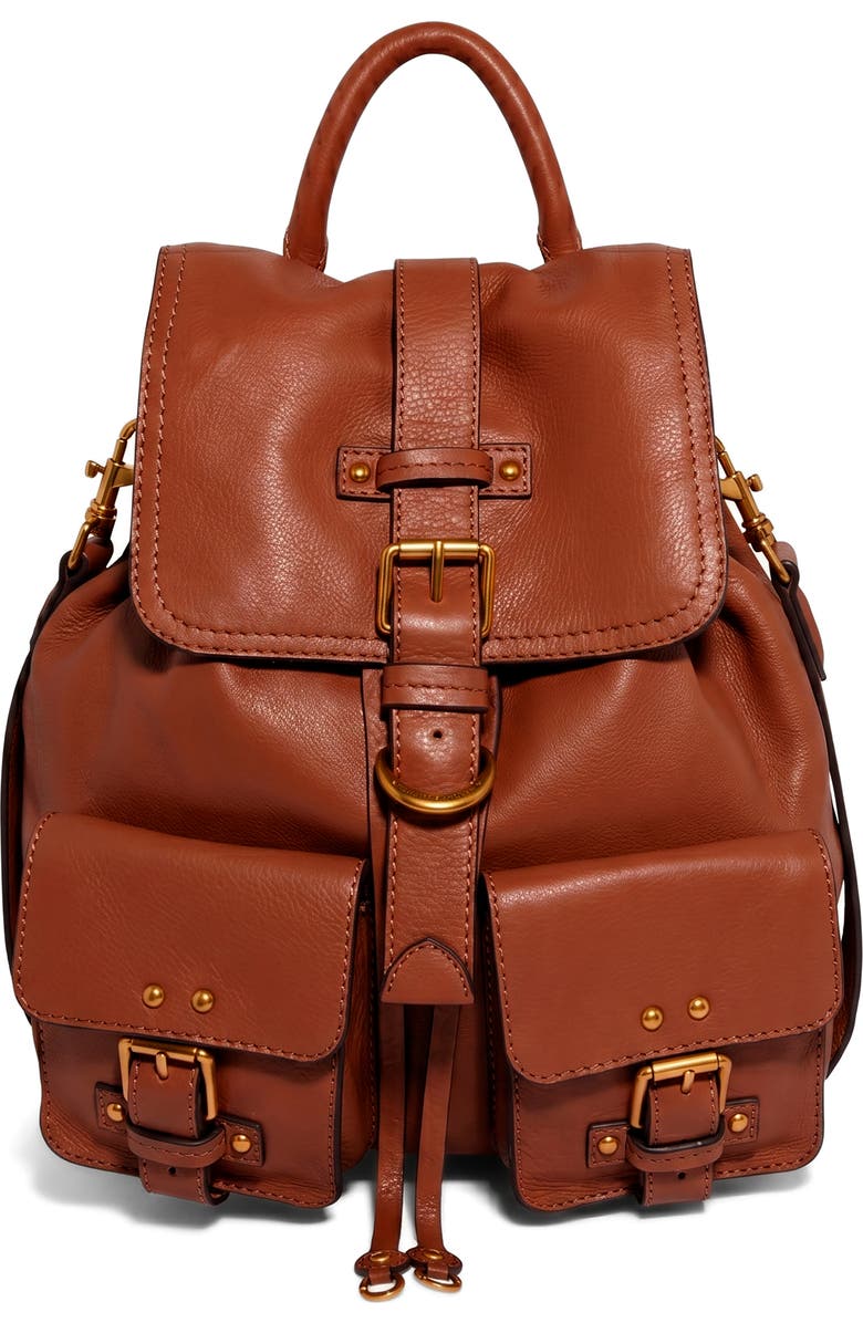 AIMEE The Saddle Up Leather Backpack, Main, color, Nutshell