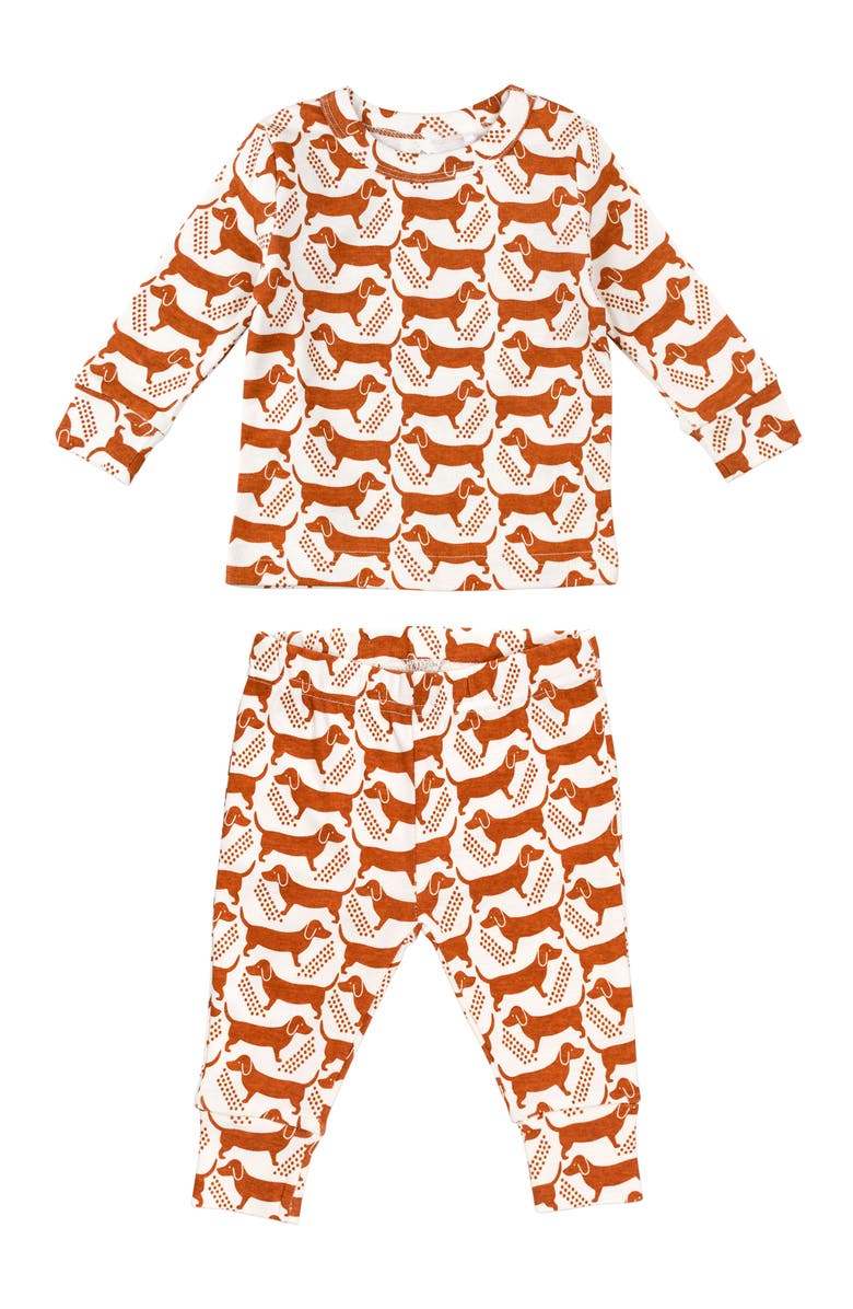Oliver & Rain 2-Pack Organic Cotton Fitted Two-Piece Pajamas, Alternate, color, 