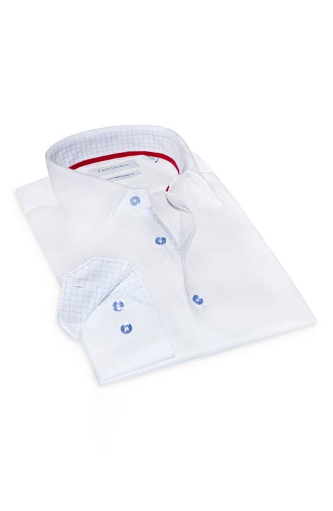 Contemporary Fit Solid Cotton Dress Shirt