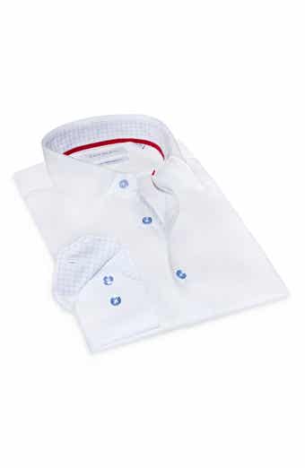 LEVINAS Contemporary Fit Solid Cotton Dress Shirt