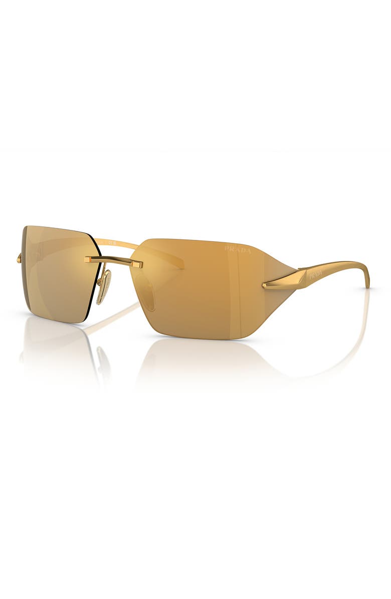 Prada 71mm Irregular Sunglasses, Alternate, color, Gold