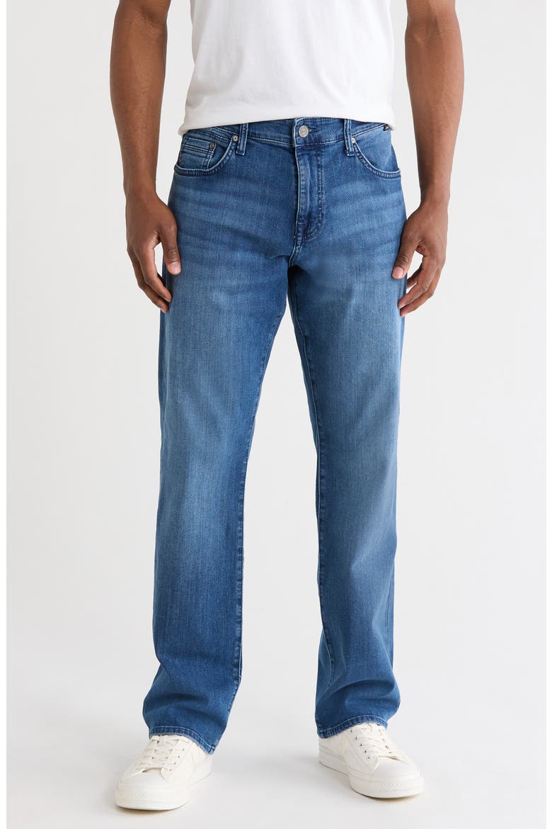 Matt Relaxed Straight Leg Jeans, Main, color, MID BRUSHED OCEAN CI