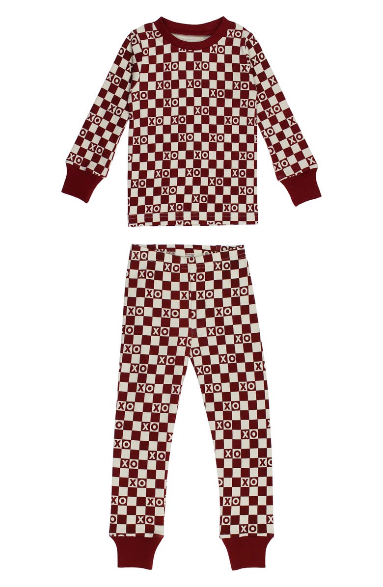 L'ovedbaby Mini Hearts Organic Cotton Two-Piece Organic Cotton Pajamas, Main, color,