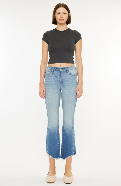 Kancan Lenny Essentials High Rise Cropped Jeans In Black