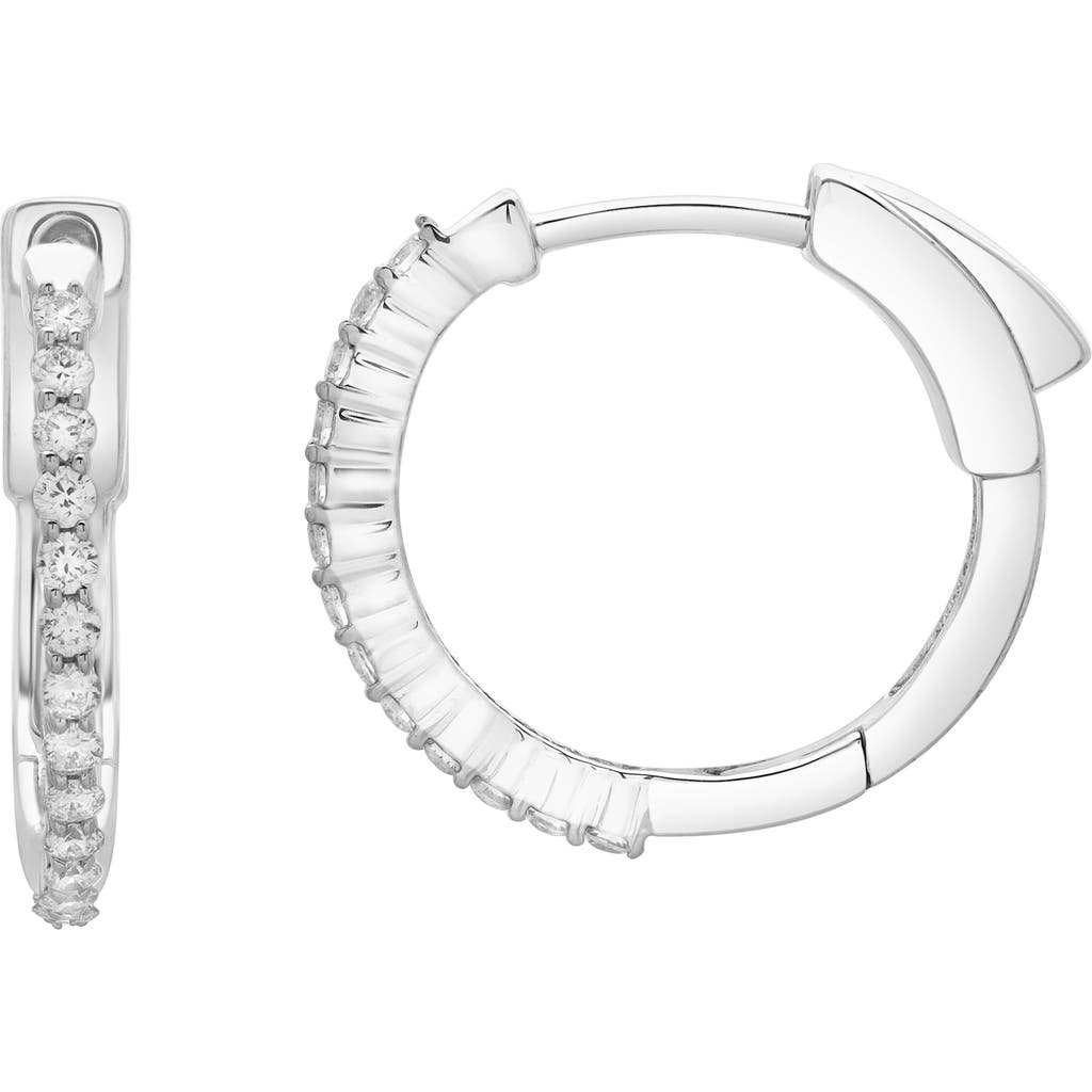 Luvmyjewelry Evangeline Halfway Diamond Set Huggie Hoop Earrings