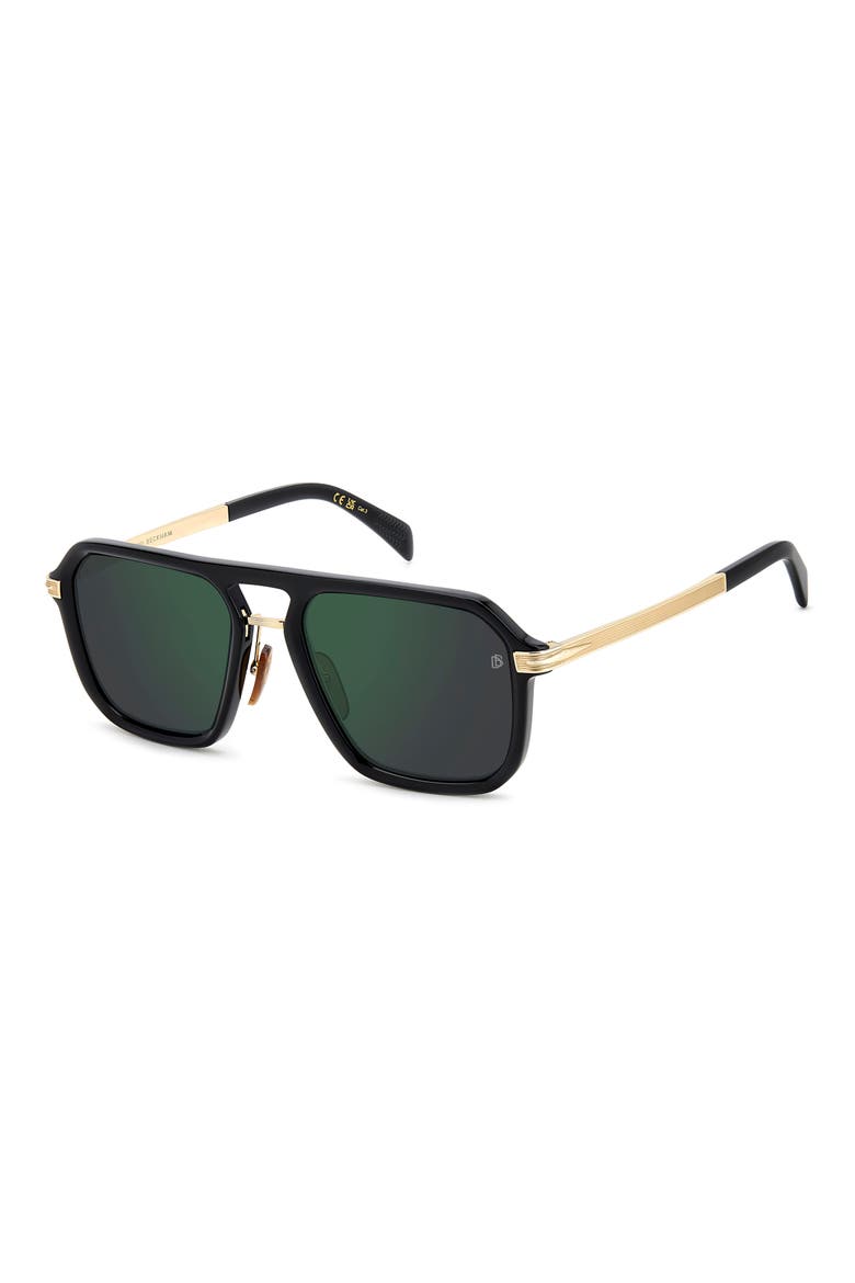 56mm Navigator Sunglasses, Alternate, color, BLACK GOLD/ GREEN SP