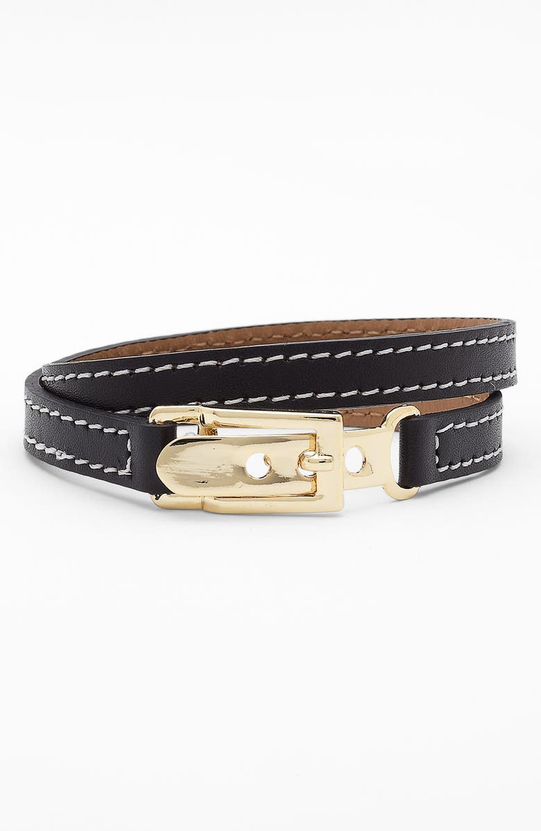 Cara Leather Wrap Bracelet, Main, color,