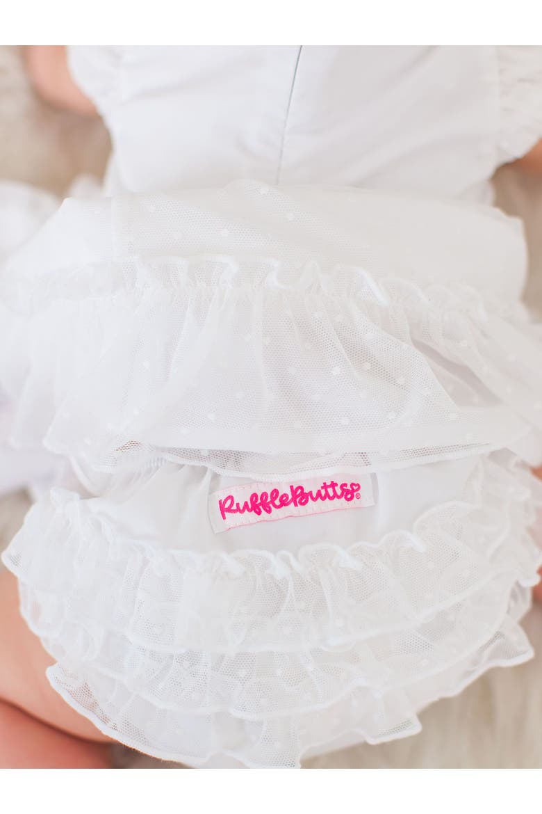 Baby Girls Dotted Tulle Dress & RuffleButt Set, Alternate, color, White