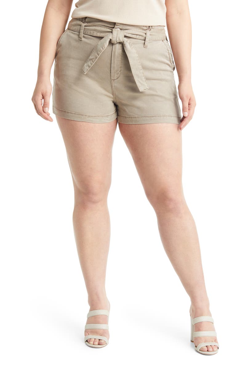 PAIGE Anessa Tie Waist Pleated Shorts, Alternate, color, 