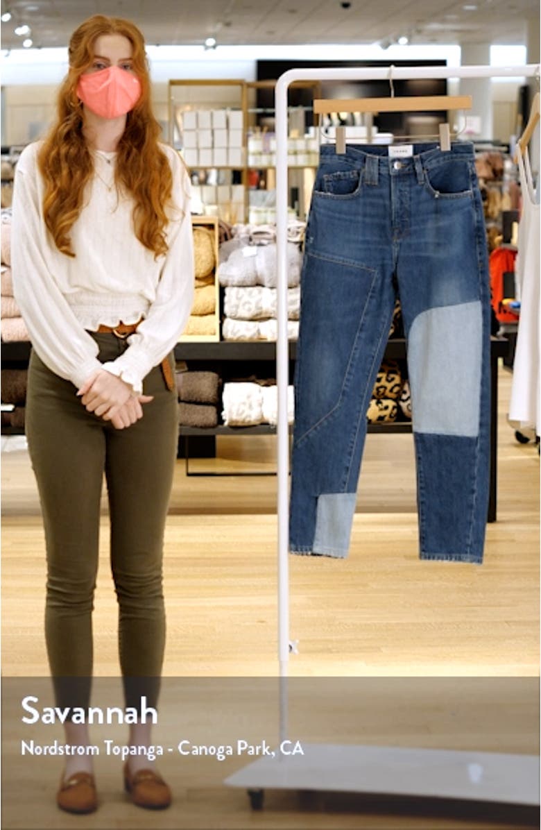 Le Original Unmatched Ankle Straight Leg Patchwork Jeans, sales video thumbnail