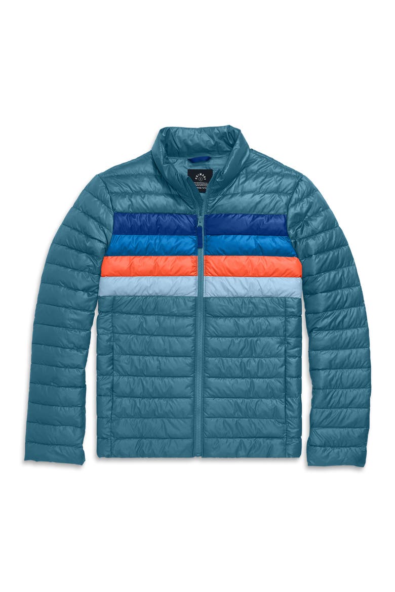 Grown-Ups Puffer Jacket In Stripe, Main, color, Slate Blue Placed Stripe