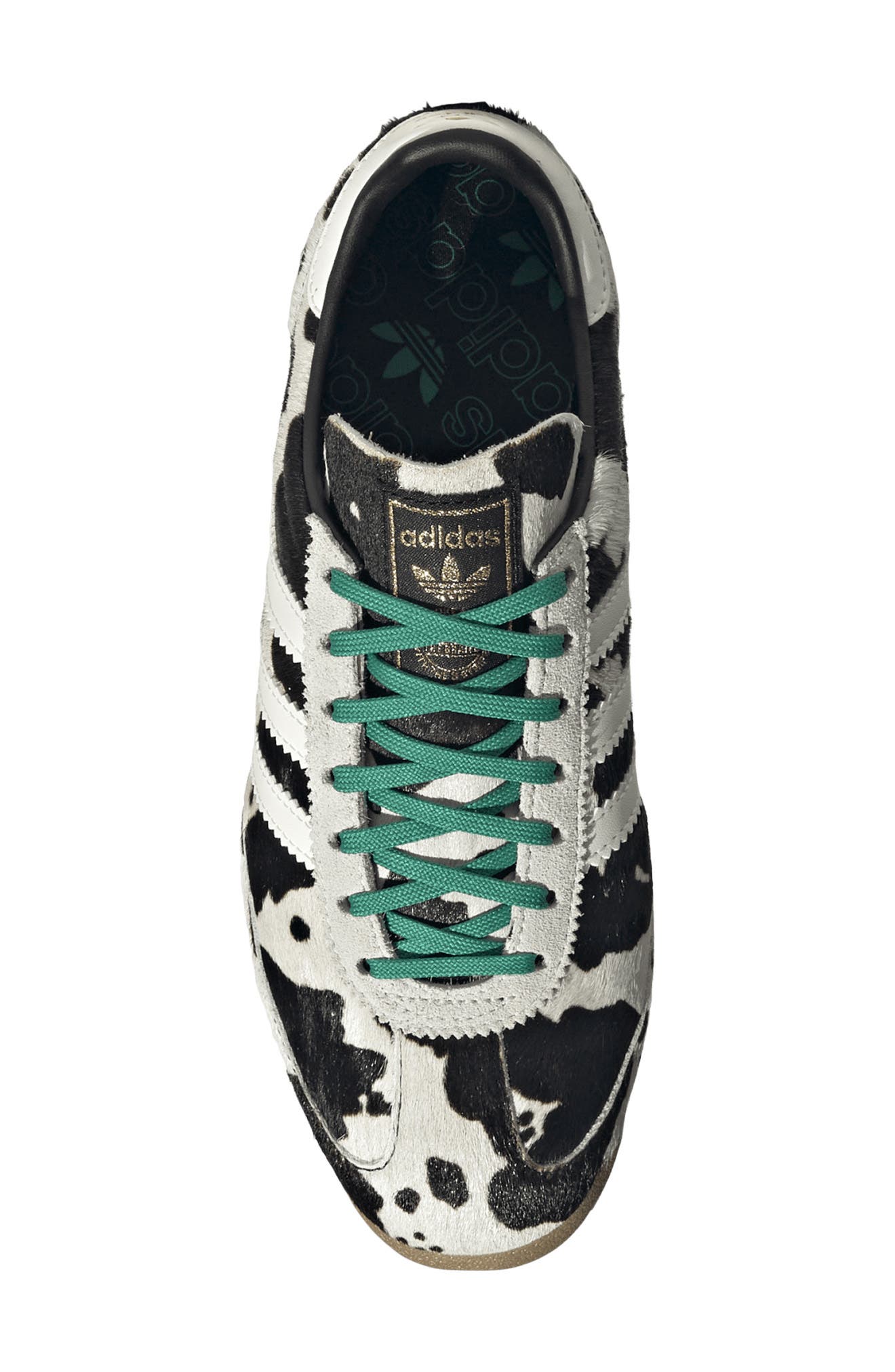 adidas SL 72 OG 'Cow' Genuine Calf Hair Sneaker, Alternate, color, Black/ Off White/ Court Green
