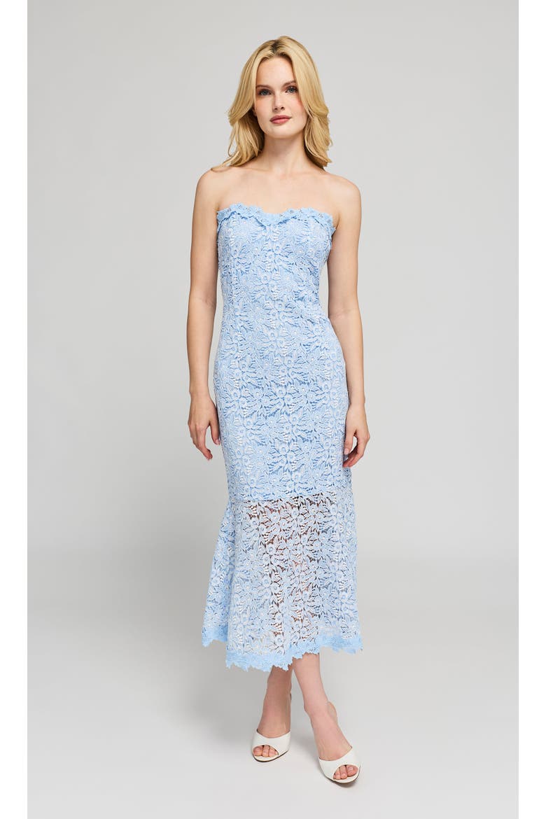 Makaia Two Tone Lace Dress, Main, color, Light Blue/White