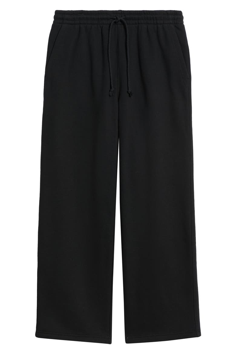 Straight Leg Fleece Sweatpants, Alternate, color, BLACK