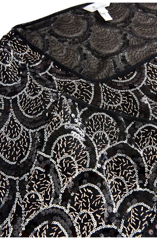 Next Sequin Geometric Top In Black