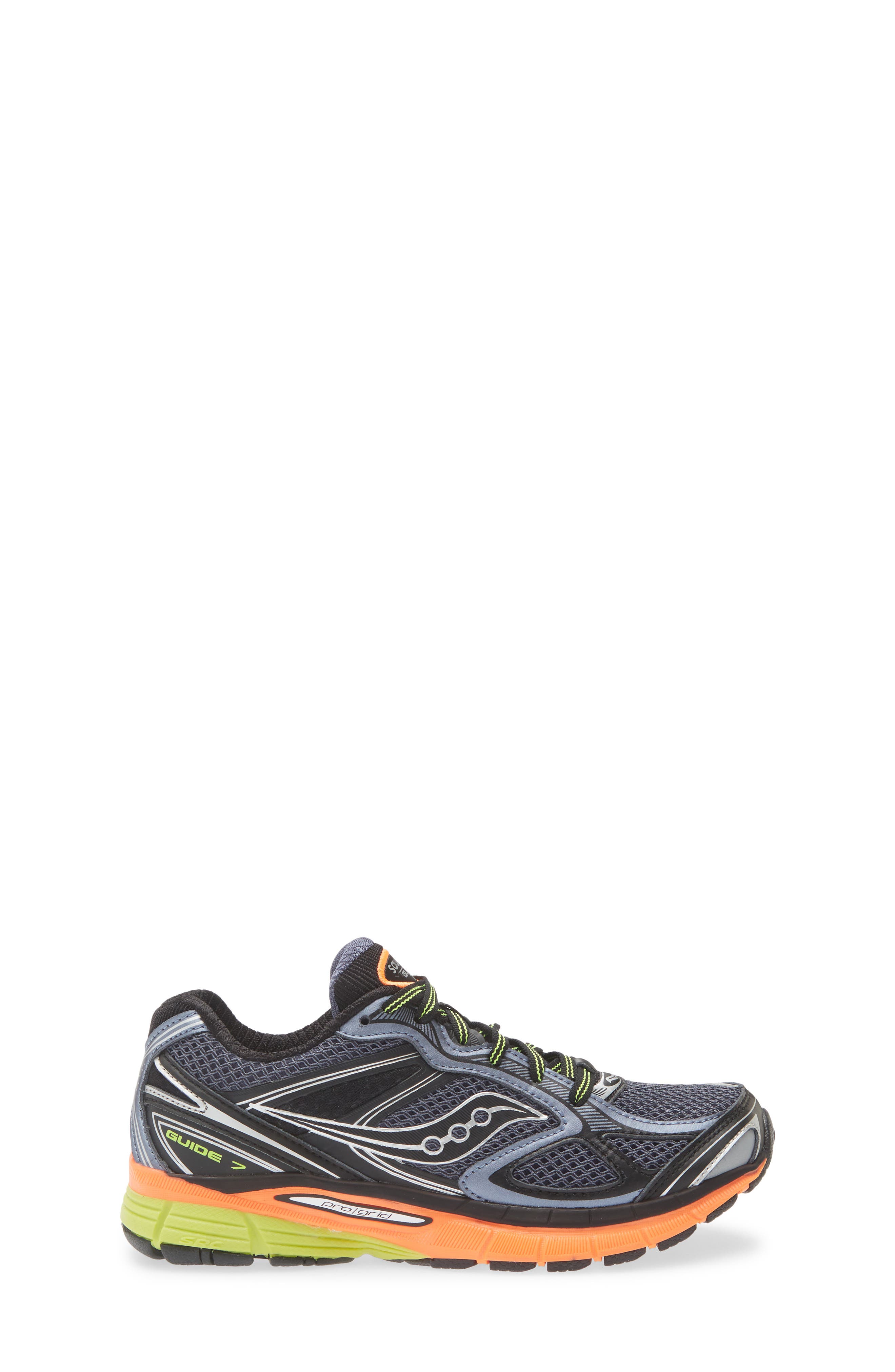 Saucony Kids' ProGrid Guide 7 Sneaker, Alternate, color, Folkstone Black Orange