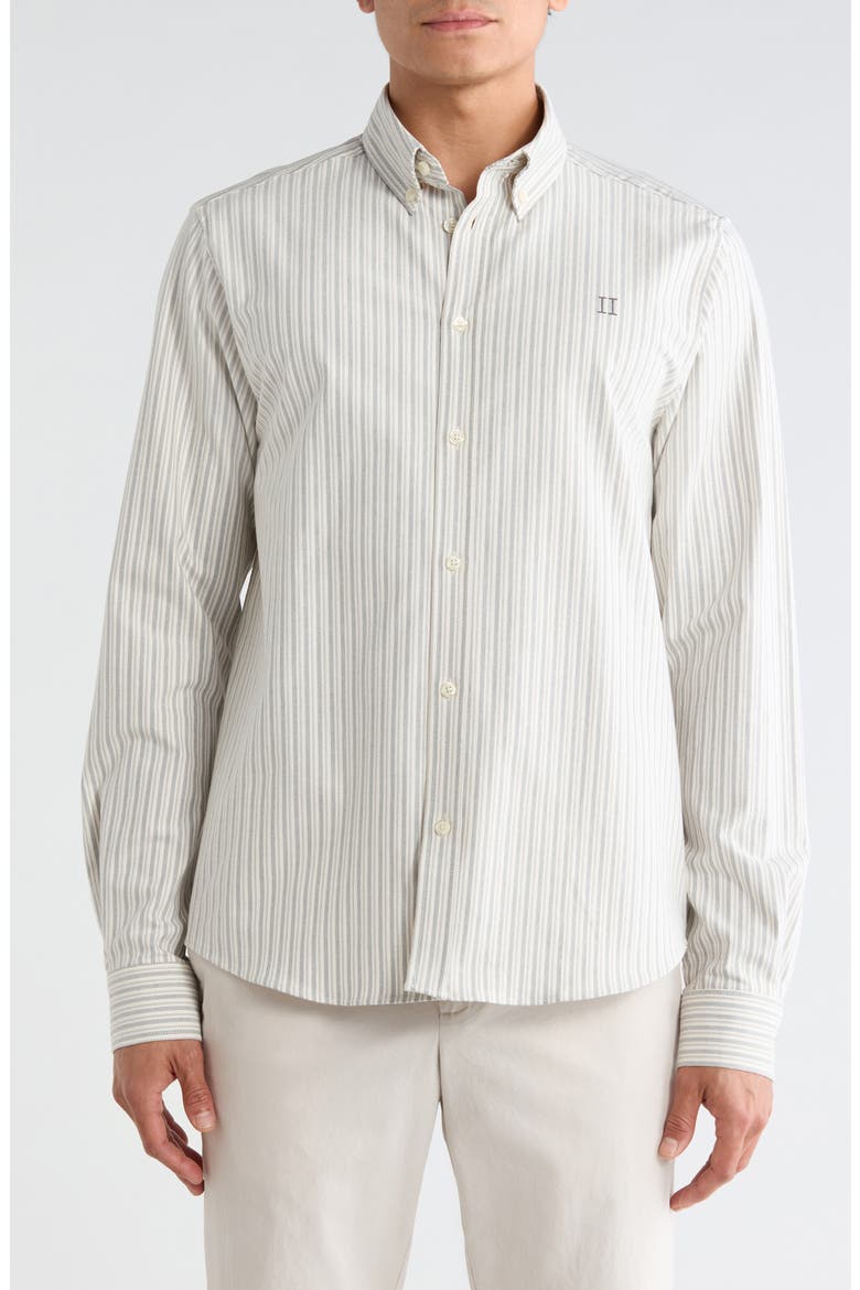 Konrad Stripe Cotton Oxford Button-Down Shirt, Main, color, LIGHT IVORY/ ROSIN