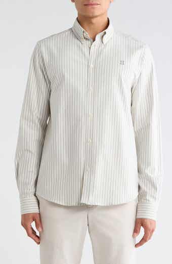 Konrad Stripe Cotton Oxford Button-Down Shirt