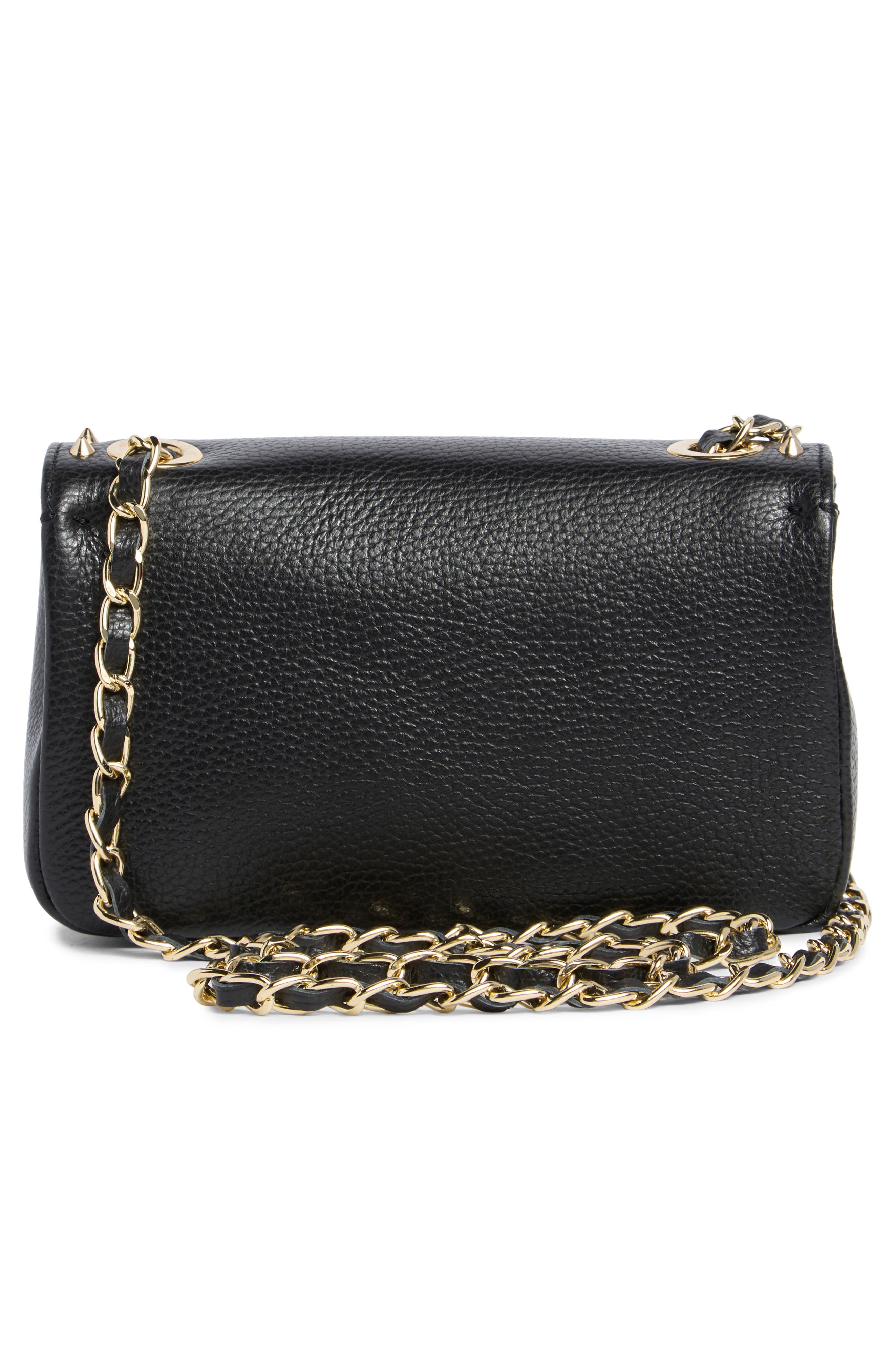 VALENTINO BY MARIO VALENTINO Poisson Preciosa Leather Crossbody Bag, Alternate, color, Black