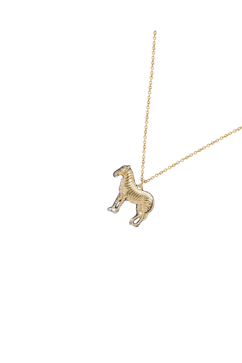 Zebra Pendant Necklace, Alternate, color, Multi & Gold