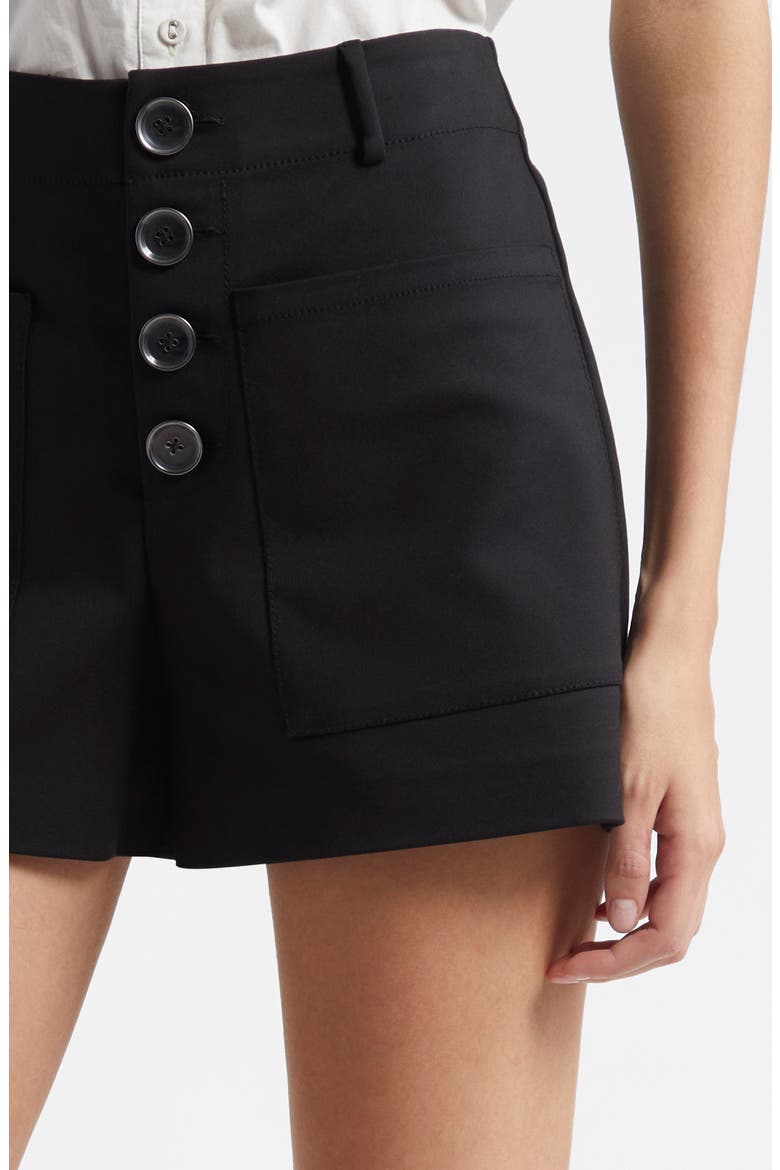 Marjory Cotton Blend Shorts, Alternate, color, BLACK