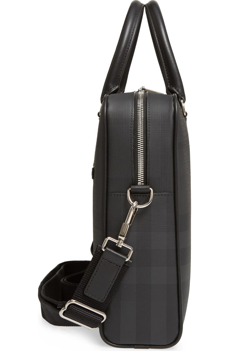 Burberry Ainsworth London Check Coated Canvas & Leather Briefcase, Alternate, color,