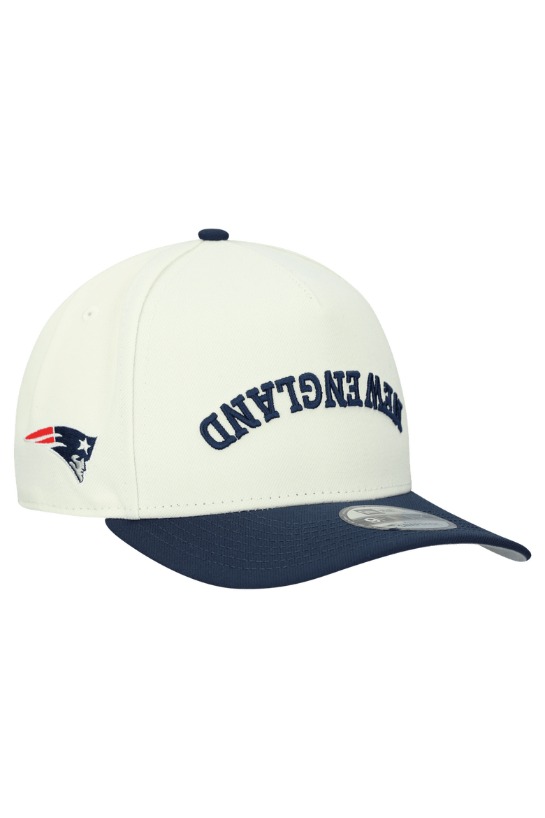 Men's New Era  Cream New England Patriots Upside Down 9FIFTY A-Frame Snapback Hat, Main, color, Cream