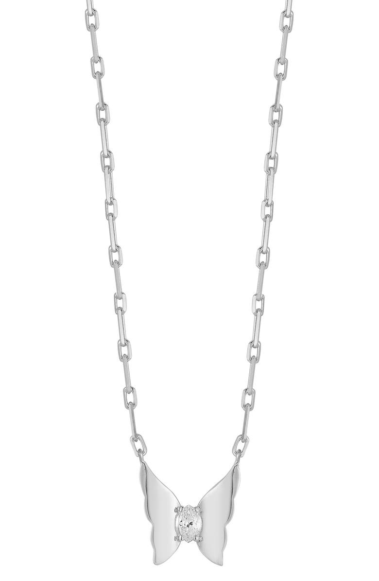 GLAZE JEWELRY Marquise CZ Butterfly Pendant Necklace, Main, color,