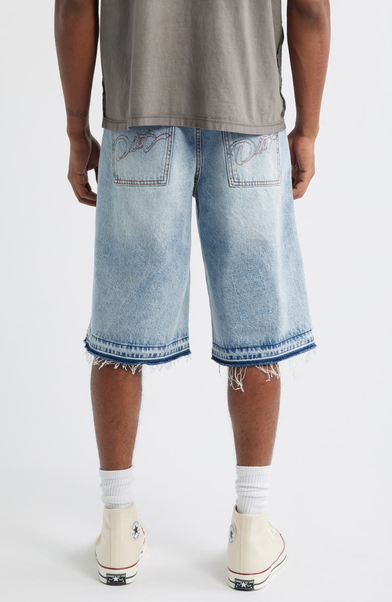 DIET STARTS MONDAY Rip & Repair Denim Shorts, Alternate, color, Indigo