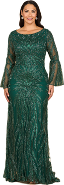 LARA New York High Neck Beaded Dress with Bell Sleeves