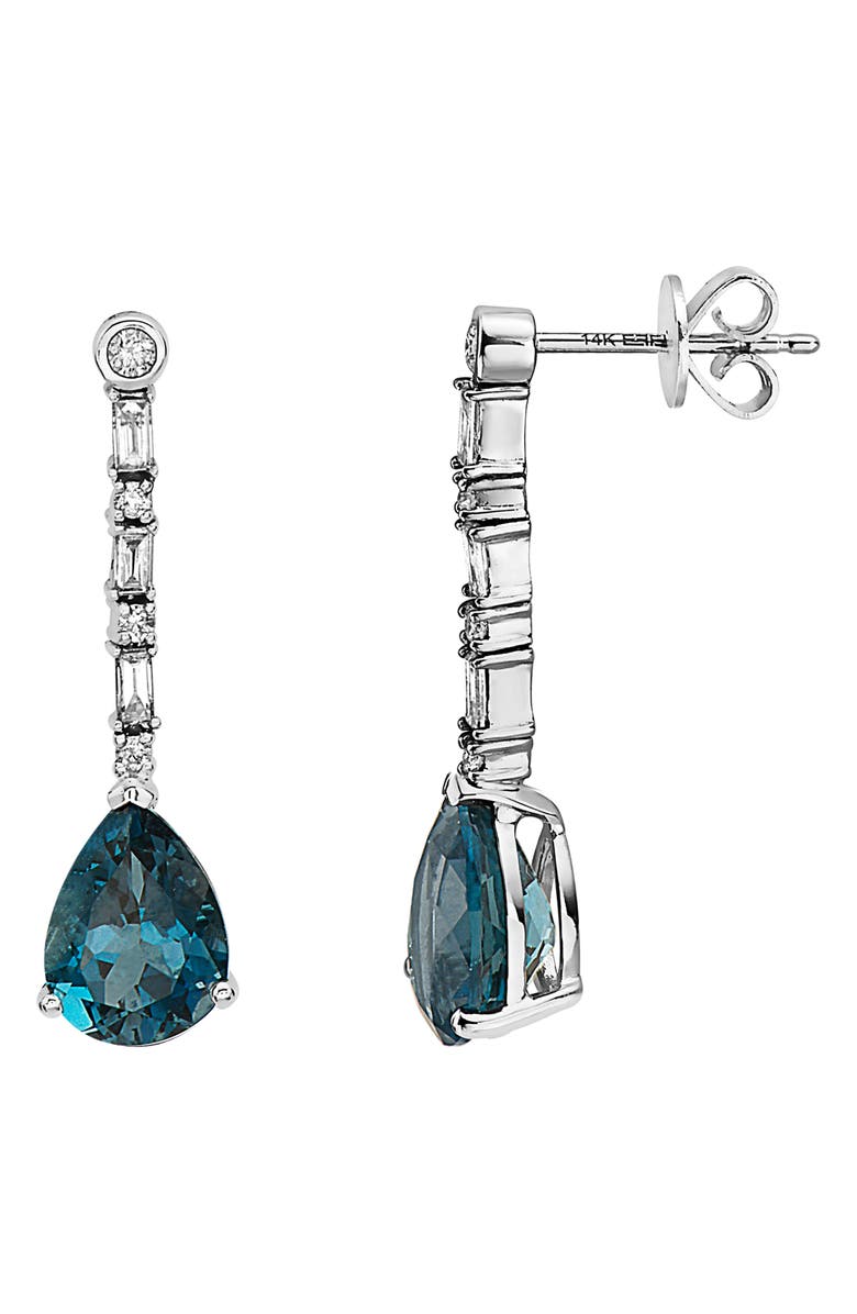 EFFY Diamond & London Blue Topaz Drop Earrings, Main, color, 