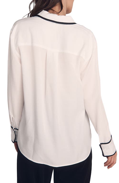 Bella Dahl Contrast Trim Button-up Shirt In White