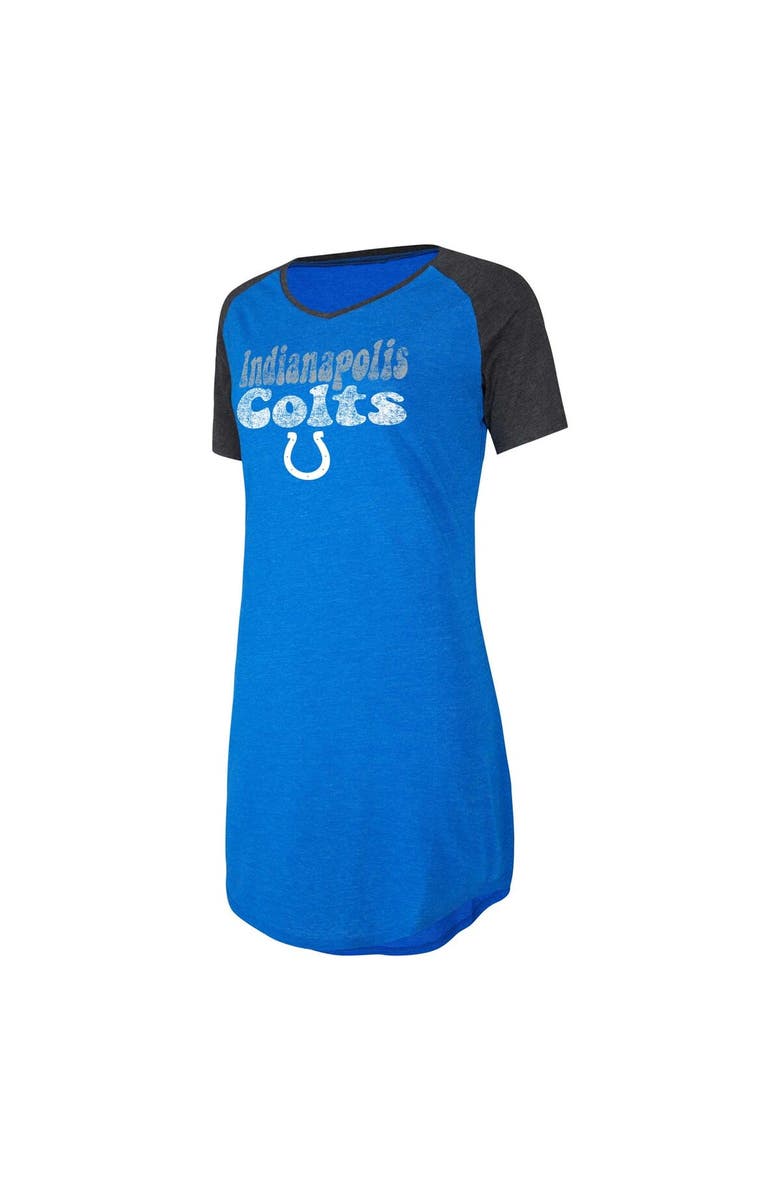 CONCEPTS SPORT Women's Concepts Sport Royal/Black Indianapolis Colts Raglan V-Neck Nightshirt, Alternate, color, Royal
