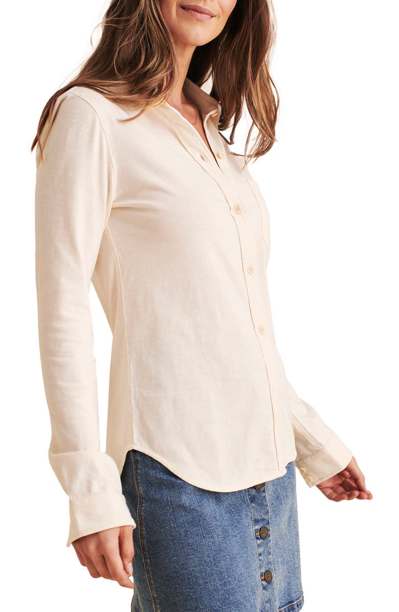 Faherty Brand Seasons Organic Cotton Knit Button-Up Shirt, Alternate, color,