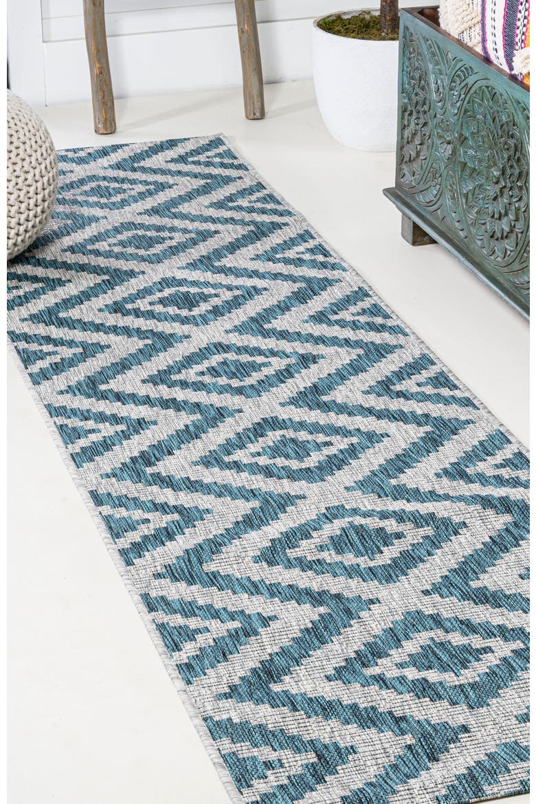 Sintra Diamond  Indoor/Outdoor Area Rug, Alternate, color, Blue/Gray