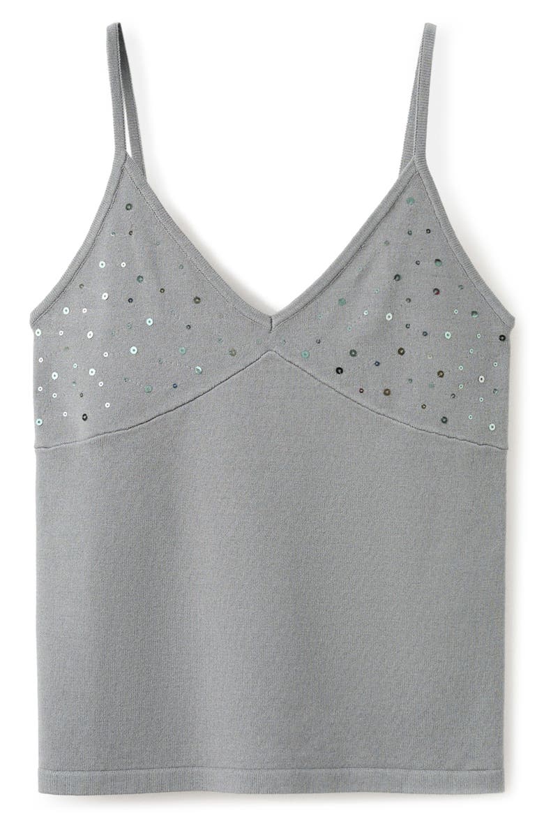 Sequin Knit Camisole, Alternate, color, LIGHT HEATHER GREY