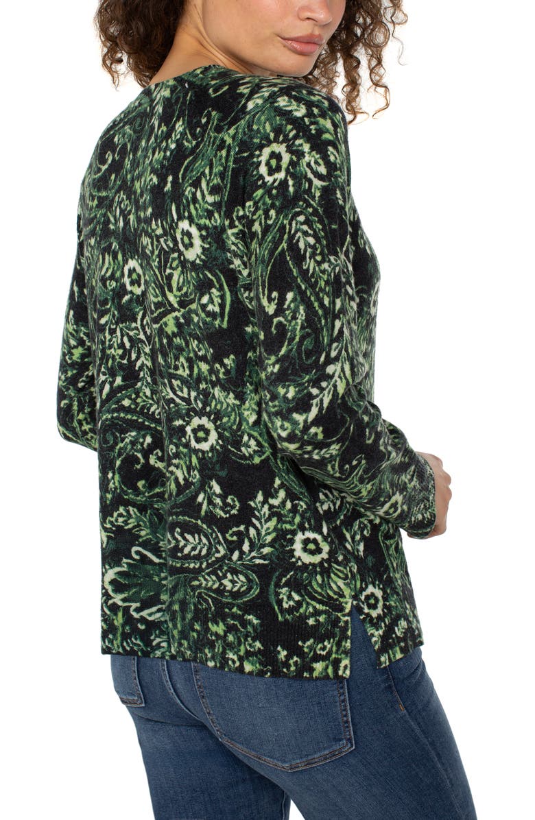 Liverpool Los Angeles Print Sweater, Alternate, color, Dp Green Paisley