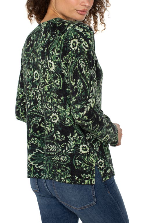 Liverpool Los Angeles Print Sweater In Green