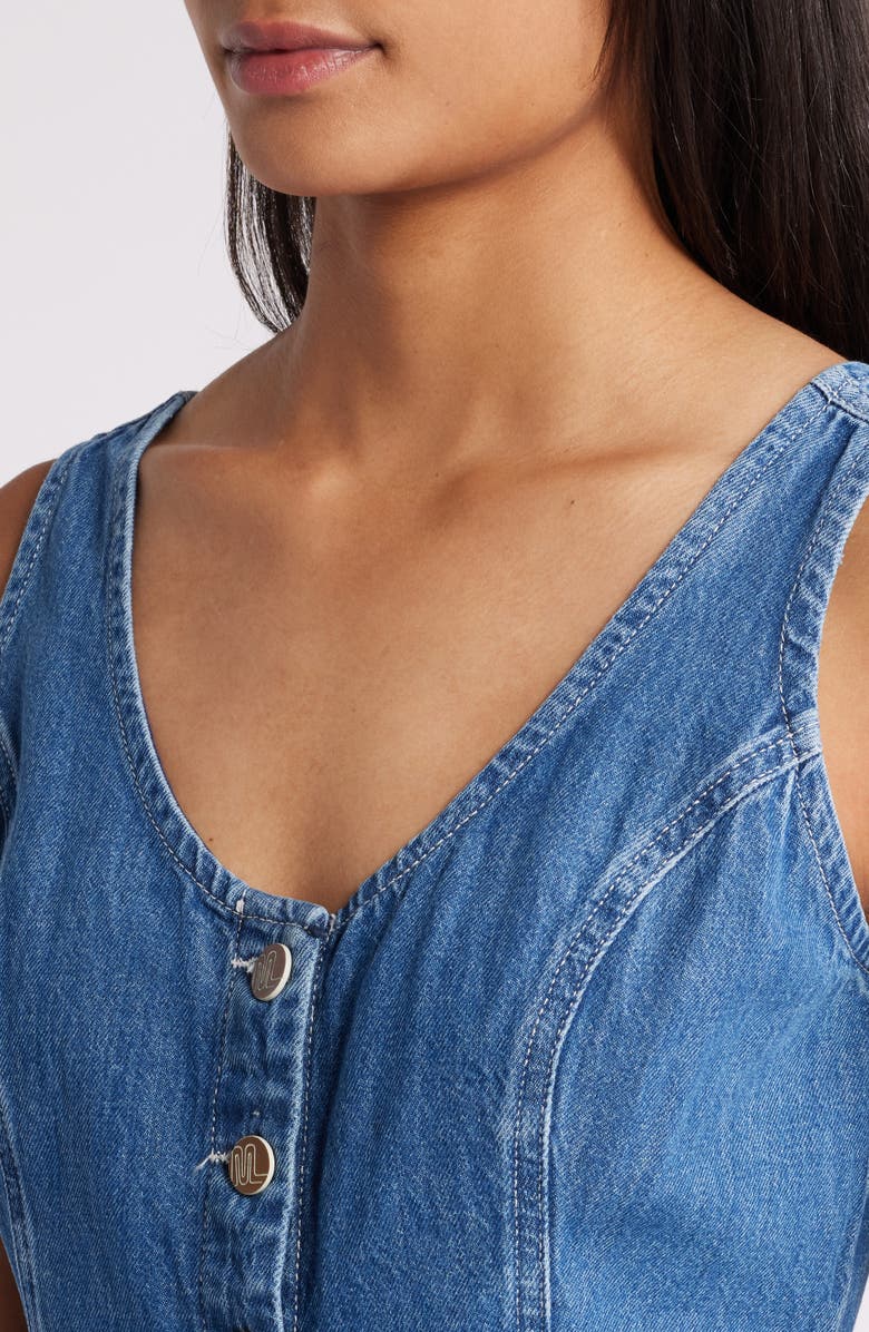 Marine Layer Daisy Sleeveless Denim Minidress, Alternate, color, 