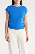 T Tahari Cuffed Short Sleeve Ruched T-Shirt