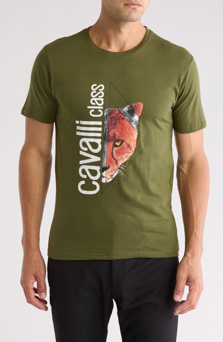 Cavalli Class Short Sleeve Graphic Print T-Shirt, Main, color,