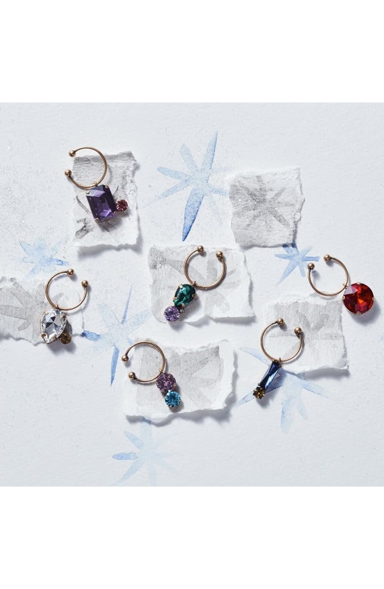 Joanna Buchanan Jeweled wine charms, set of 6, Alternate, color, Red