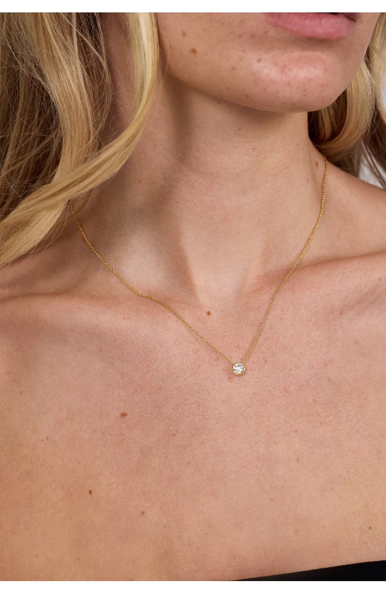 Electric Picks Coco Round Cubic Zirconia Pendant Necklace, Alternate, color, Gold