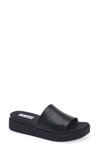 Steve Madden Robyn Platform Slide Sandal In Black