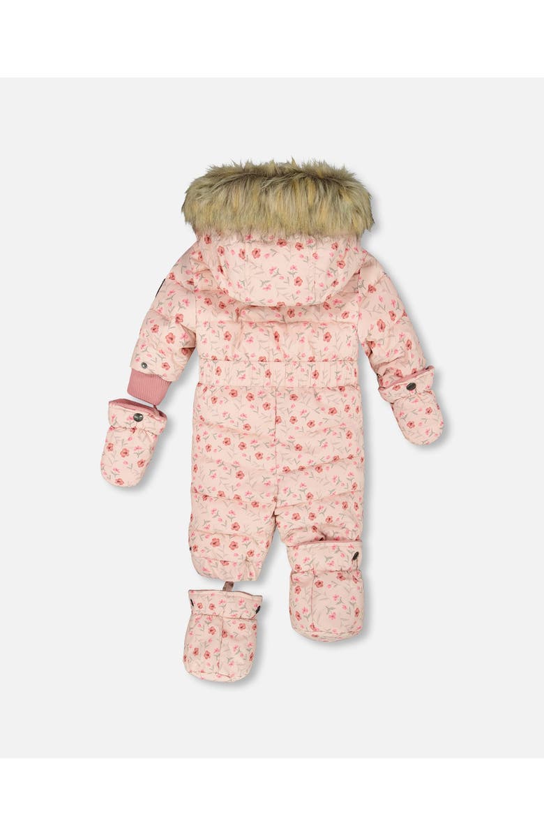 Deux par Deux Baby Girl One-Piece Original Puffy Snowsuit, Alternate, color, Pink Mini Flowers
